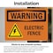 Signmission Electric Fence With Symbol OSHA Warning Sign, Vinyl Decal, 14in W x 10in L, 2PK OS-2PACK-WS-D-1014-L-12088 - alternate 5